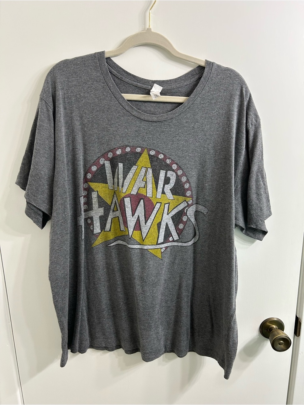 Alternative Gray Warhawks Graphic Tee with Yellow & Red Accents